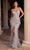Ladivine CC2358 - V-Neck Sheath Evening Dress Evening Dresses 2 / Silver-Nude