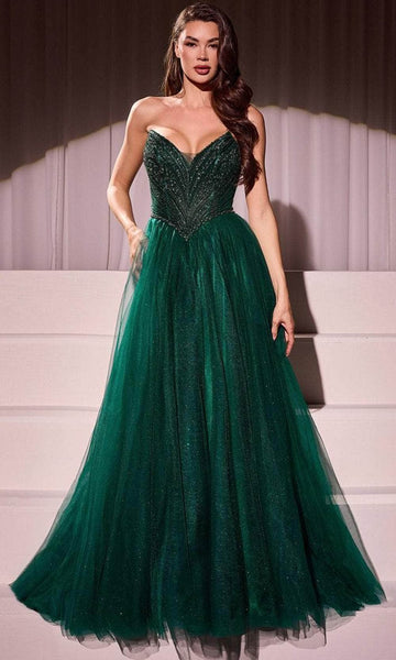 Ball Gown Dark Green V Neck Prom Dress V-neckline Dark Green Prom