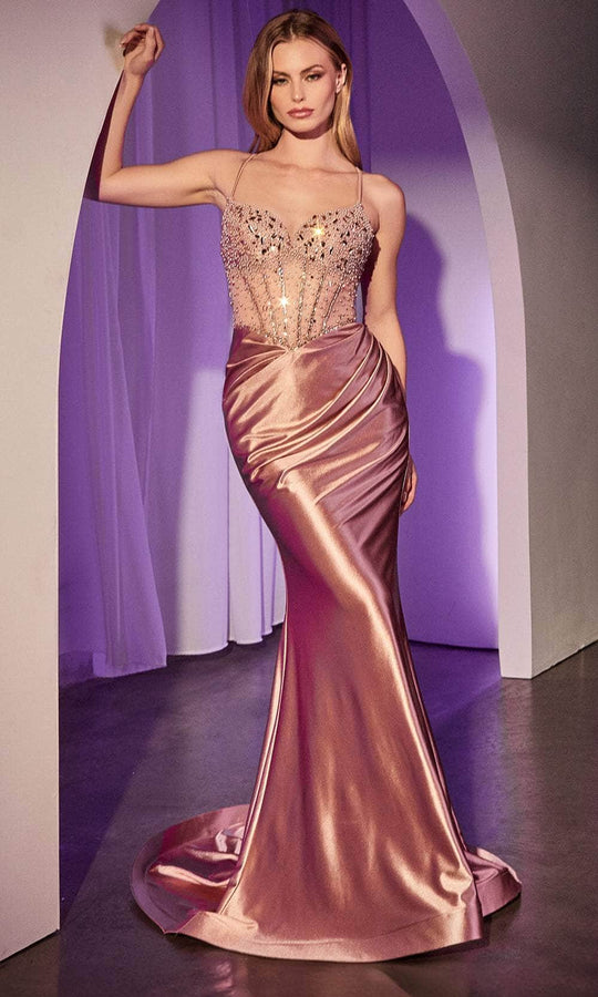 Ladivine CC8884 - Sleeveless Rhinestone Embellished Prom Gown Prom Dresses