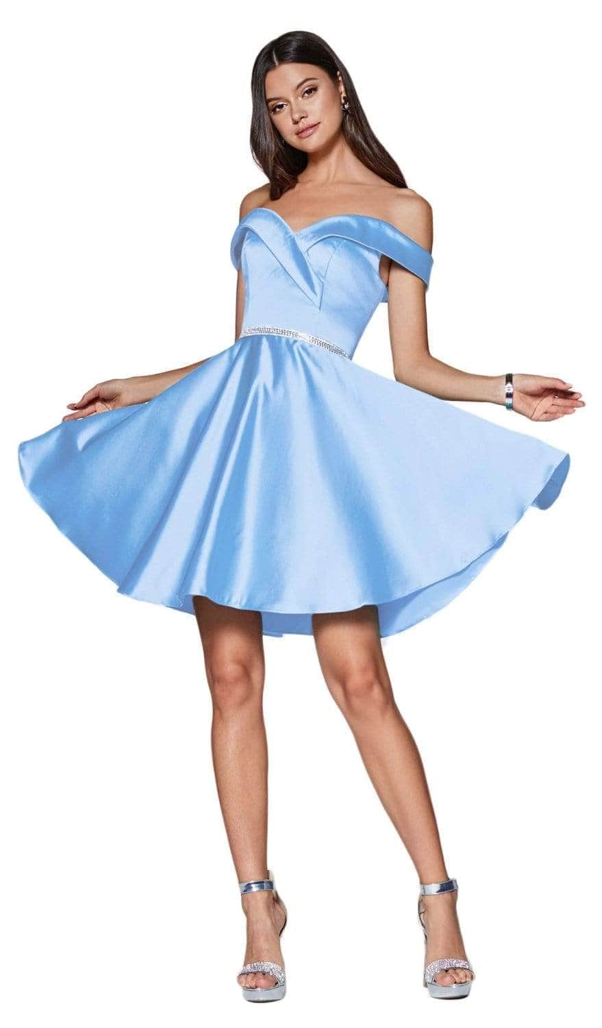 Off Shoulder Homecoming Dress S / Blue