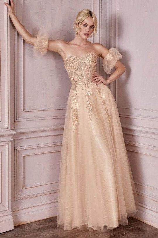 Ladivine CD0191 - Strapless Beaded Corset Prom Dress