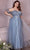 Cinderella Divine CD0191C - Glitter Print Corset Prom Dress Prom Dresses 2X / Smoky Blue