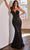 Ladivine CD0216 - Bead Embellished Sheath Gown Special Occasion Dress 2 / Black-Nude