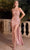Ladivine CD0218 - Sweetheart Sequin Prom Gown with Sash Prom Dresses 2 / Rose Gold