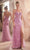 Ladivine CD0220 - Beaded Illusion Scoop Prom Gown Prom Dresses 2 / Blossom Pink