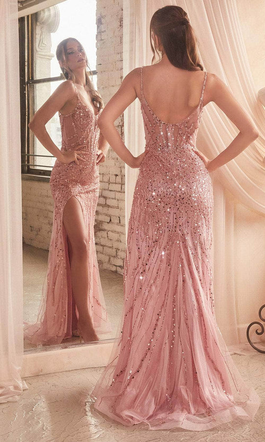 Ladivine CD0220 - Beaded Illusion Scoop Prom Gown