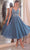 Ladivine CD0225 - Fitted Tea-Length Evening Dress Cocktail Dresses 2 / Smoky Blue