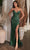 Ladivine CD0227 - Sequined Plunging V-Neck Prom Gown Prom Dresses 2 / Emerald