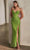 Ladivine CD0227 - Sequined Plunging V-Neck Prom Gown Prom Dresses 2 / Greenery