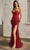 Ladivine CD0227 - Sequined Plunging V-Neck Prom Gown Prom Dresses 2 / Red