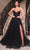 Ladivine CD0230 - Beaded Appliqued A-Line Prom Gown Prom Dresses 2 / Black