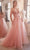 Ladivine CD0230 - Beaded Appliqued A-Line Prom Gown Prom Dresses 2 / Rose Gold