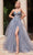 Ladivine CD0230 - Beaded Appliqued A-Line Prom Gown Prom Dresses 2 / Smoky Blue