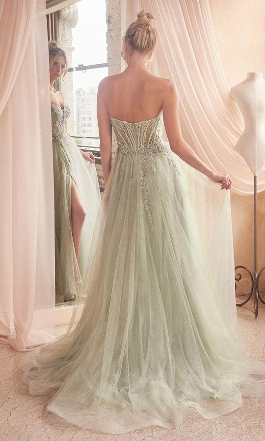 Ladivine CD0230 - Beaded Appliqued A-Line Prom Gown