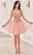Ladivine CD0236 - Ribbon Strap Cocktail Dress Special Occasion Dress XXS / Blush