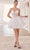 Ladivine CD0236 - Ribbon Strap Cocktail Dress Special Occasion Dress XXS / Off White