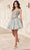 Ladivine CD0236 - Ribbon Strap Cocktail Dress Special Occasion Dress XXS / Silver