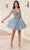 Ladivine CD0236 - Ribbon Strap Cocktail Dress Special Occasion Dress XXS / Smoky Blue