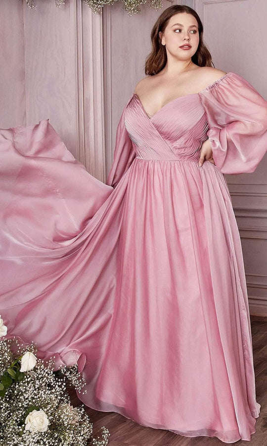 Ladivine CD243C - Bishop Sleeve Prom Gown
