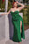 Ladivine CD254C - Cowl Glitter Plus Prom Dress Prom Dresses 16 / Emerald