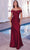 Ladivine CD325 - Off Shoulder Knotted Prom Gown Prom Dresses 2 / Burgundy