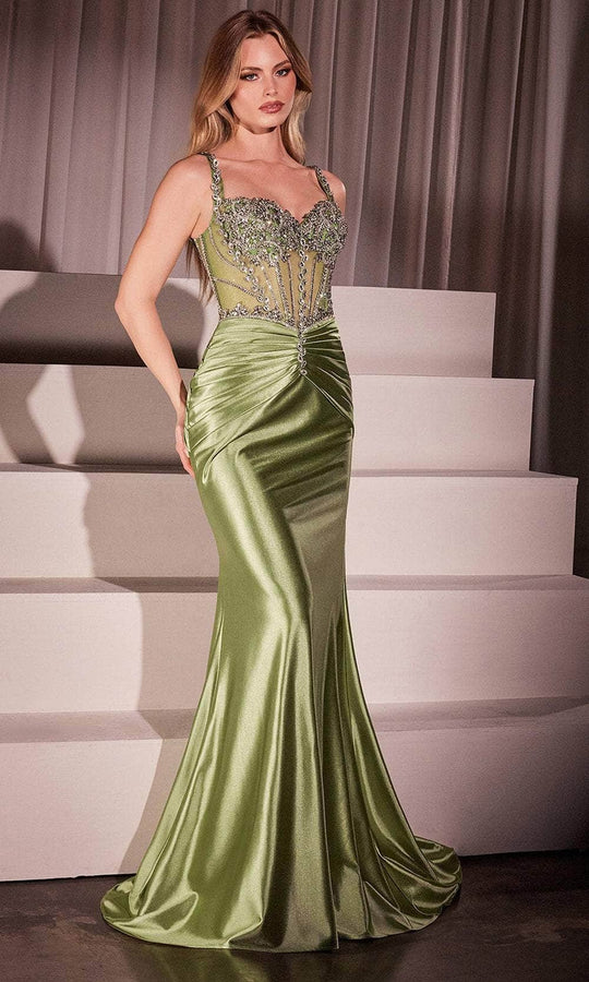 Ladivine CD757 - Crystal Bead Basque Evening Dress
