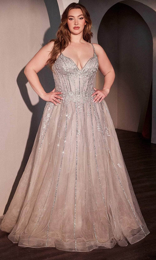 Ladivine CD786C - V-Neck A-Line Prom Gown