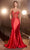 Ladivine CD820 - Basque Beaded Evening Dress Evening Dresses 2 / Red