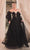Ladivine CD830 - Strapless Boned Detailed Embroidered Ballgown Ball Gowns 2 / Black