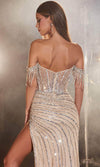Ladivine CD848 - Fringed Detail Off-Shoulder Prom Gown Prom Dresses8