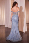 Ladivine CD848 - Fringed Detail Off-Shoulder Prom Gown Prom Dresses4
