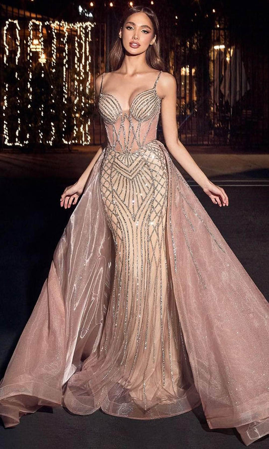 Ladivine CD863 - Corset Beaded Sheath Gown