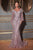 Ladivine CD864 - Crystal-Embellished Sheath Gown Evening Dresses 2 / Mauve