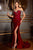 Ladivine CD867 - Embellished Off-Shoulder Sheath Gown Evening Dresses 2 / Burgundy