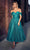 Ladivine CD870 - Off-Shoulder Tea-Length Dress Cocktail Dresses 2 / Turq