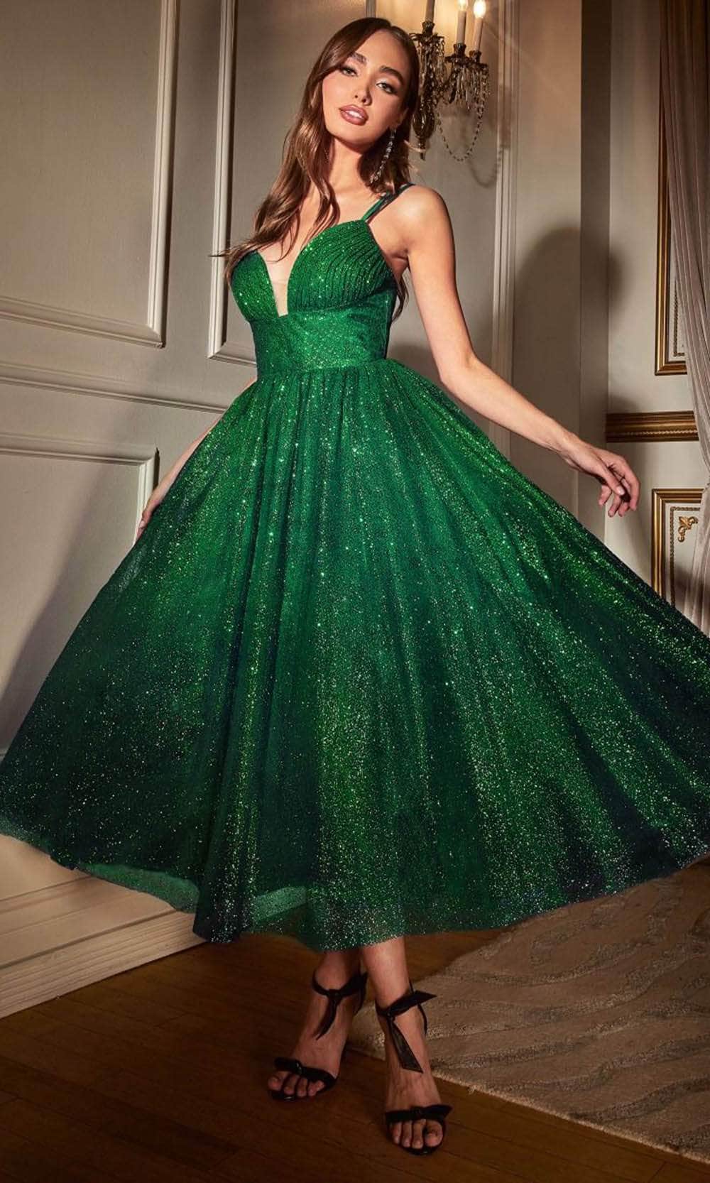 Ladivine CD996T Short Party Dress - PromGirl Emerald / 8 Ladivine CD996T Short Party Dress - PromGirl Emerald / 8