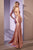 Ladivine CDS412 - Beaded Appliqued Sheath Prom Gown Prom Dresses 8 / Dusty Blue