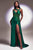 Ladivine CDS415 - V-Neck Beaded Appliqued Evening Gown Evening Dresses 4 / Emerald