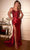 Ladivine CDS439 - Lace Adorned Mermaid Gown Special Occasion Dress 2 / Deep Red