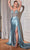 Ladivine CDS440 - Beaded Corset Satin Sheath Prom Dresses 2 / Dusty Blue