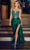 Ladivine CDS440 - Beaded Corset Satin Sheath Prom Dresses 2 / Emerald