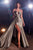Ladivine CDS441 - Asymmetric Pleated Sheath Gown Prom Dresses 2 / Graphite Silver