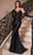 Ladivine CDS450 - Appliqued Deep V-Neck Prom Gown Prom Dresses 2 / Black