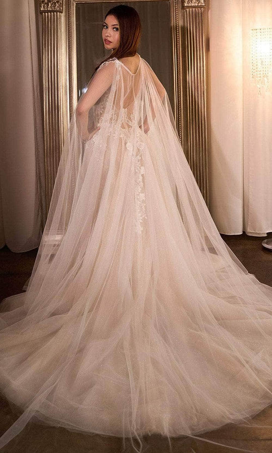 Cape A-Line Wedding Dress