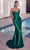 Ladivine CDS484 - Sweetheart Satin Prom Gown with Slit Prom Dresses 2 / Emerald