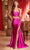 Ladivine CDS493 - Two-Piece Ruched Mermaid Prom Gown Prom Dresses 2 / Hot Pink