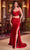 Ladivine CDS493 - Two-Piece Ruched Mermaid Prom Gown Prom Dresses 2 / Red