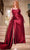 Ladivine CDS496C - Ruched Detailed Sleeveless Prom Gown Prom Dresses 16 / Burgundy