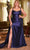 Ladivine CDS496C - Ruched Detailed Sleeveless Prom Gown Prom Dresses 16 / Navy
