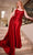 Ladivine CDS496C - Ruched Detailed Sleeveless Prom Gown Prom Dresses 16 / Red